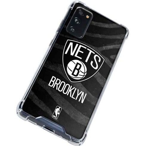 NBA Brooklyn Nets Black Animal Print Galaxy S20 FE Clear Case